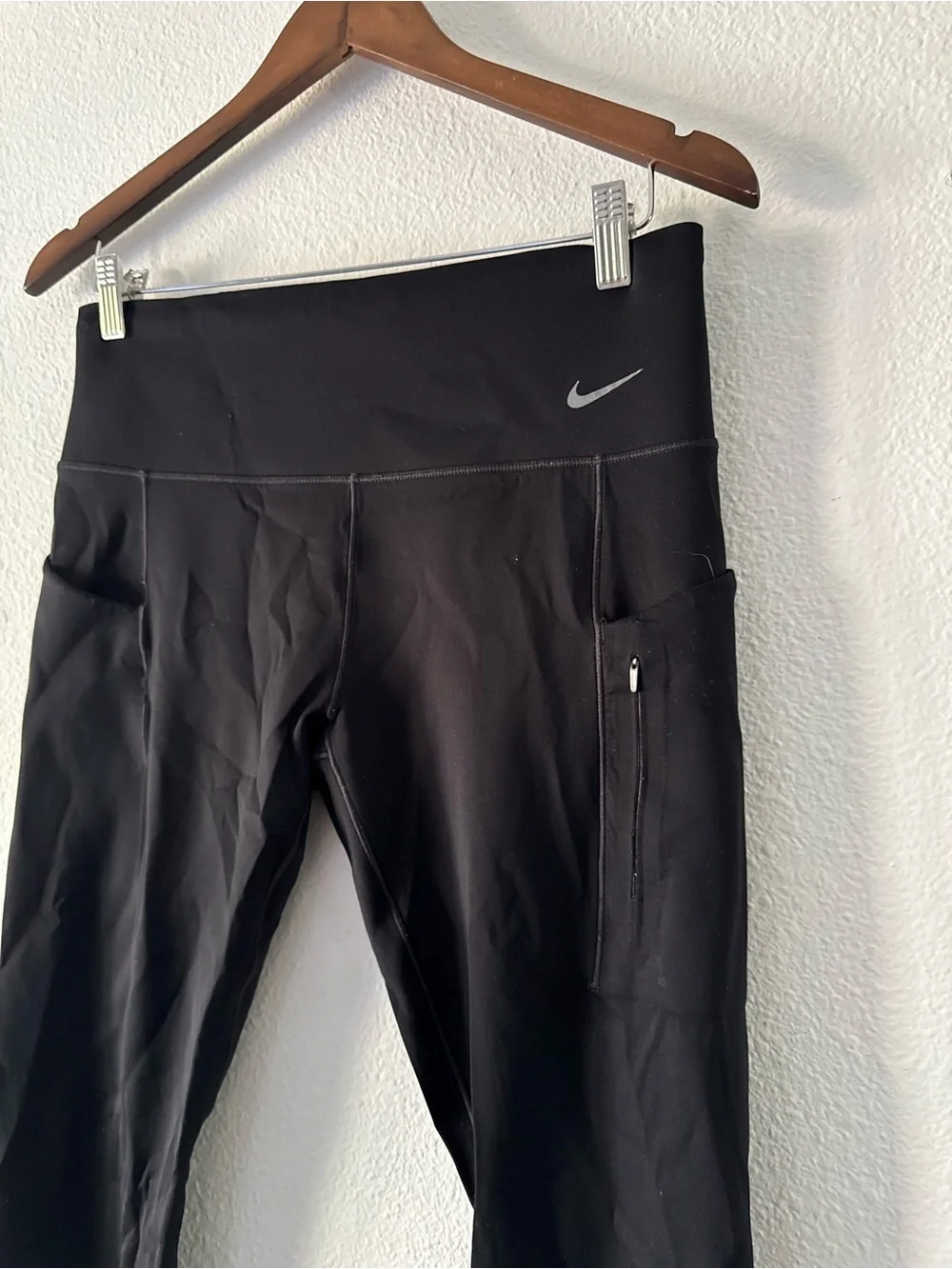 Nike Go Dri-FIT High Rise Leggings Pockets Black Women’s Large Athletic Sporty